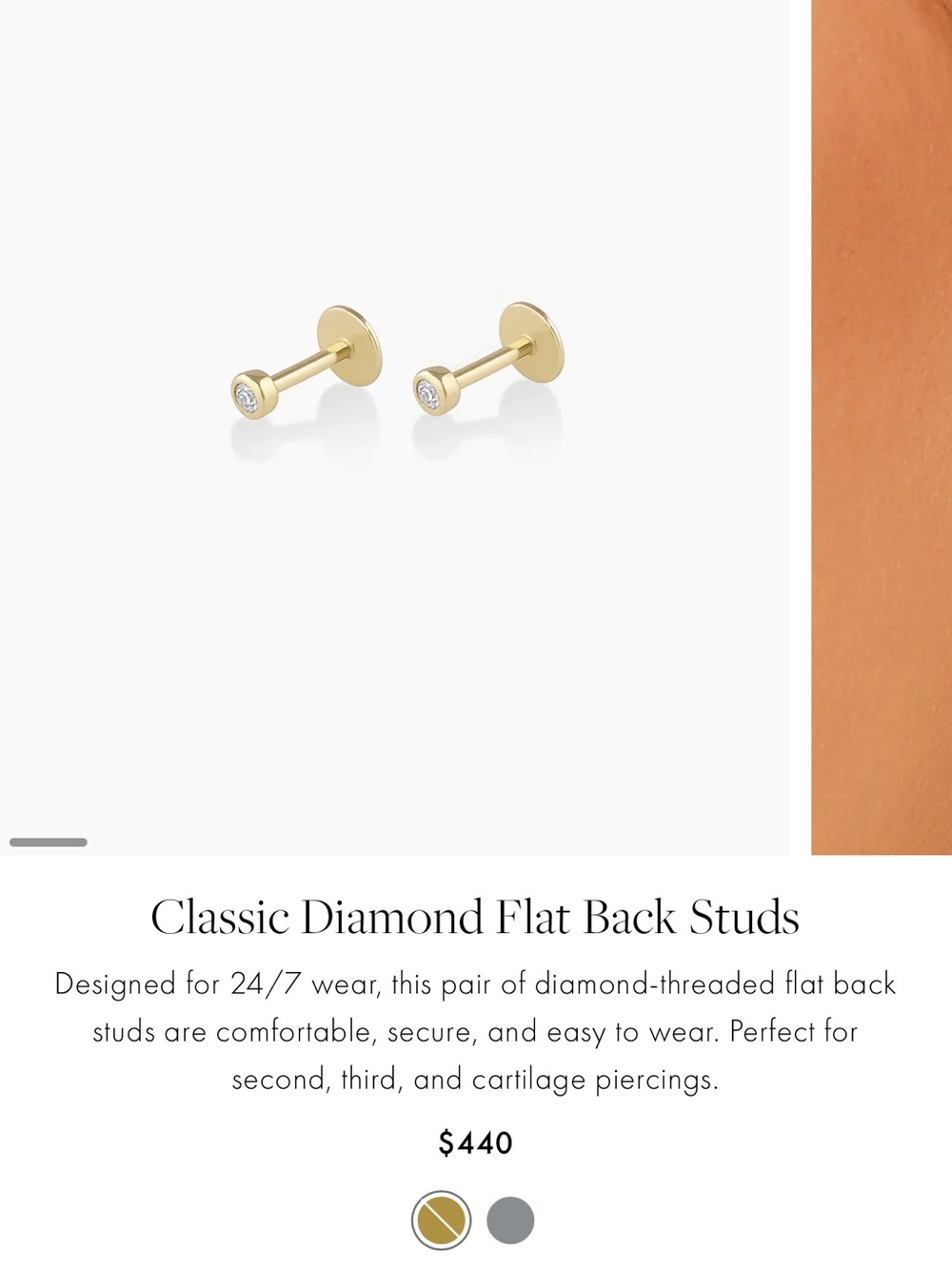Gorjana  14K Diamond Flat-Back Studs - Gold